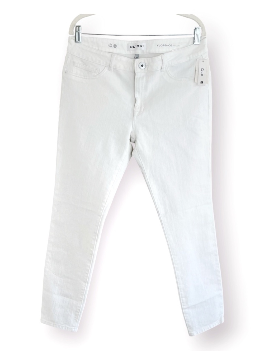NWT DL1961 Porcelain White Florence Instasculpt Skinny Jeans Women Size 32 Denim